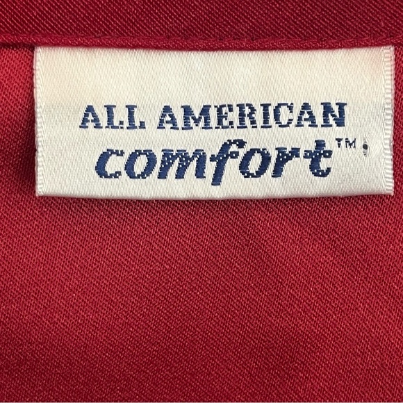 Women’s All American Button Front Tunic Top Embroidered Cranberry Moleskin 24W - Picture 5 of 11